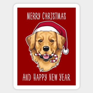 Merry Xmas for golden retriever lover Sticker